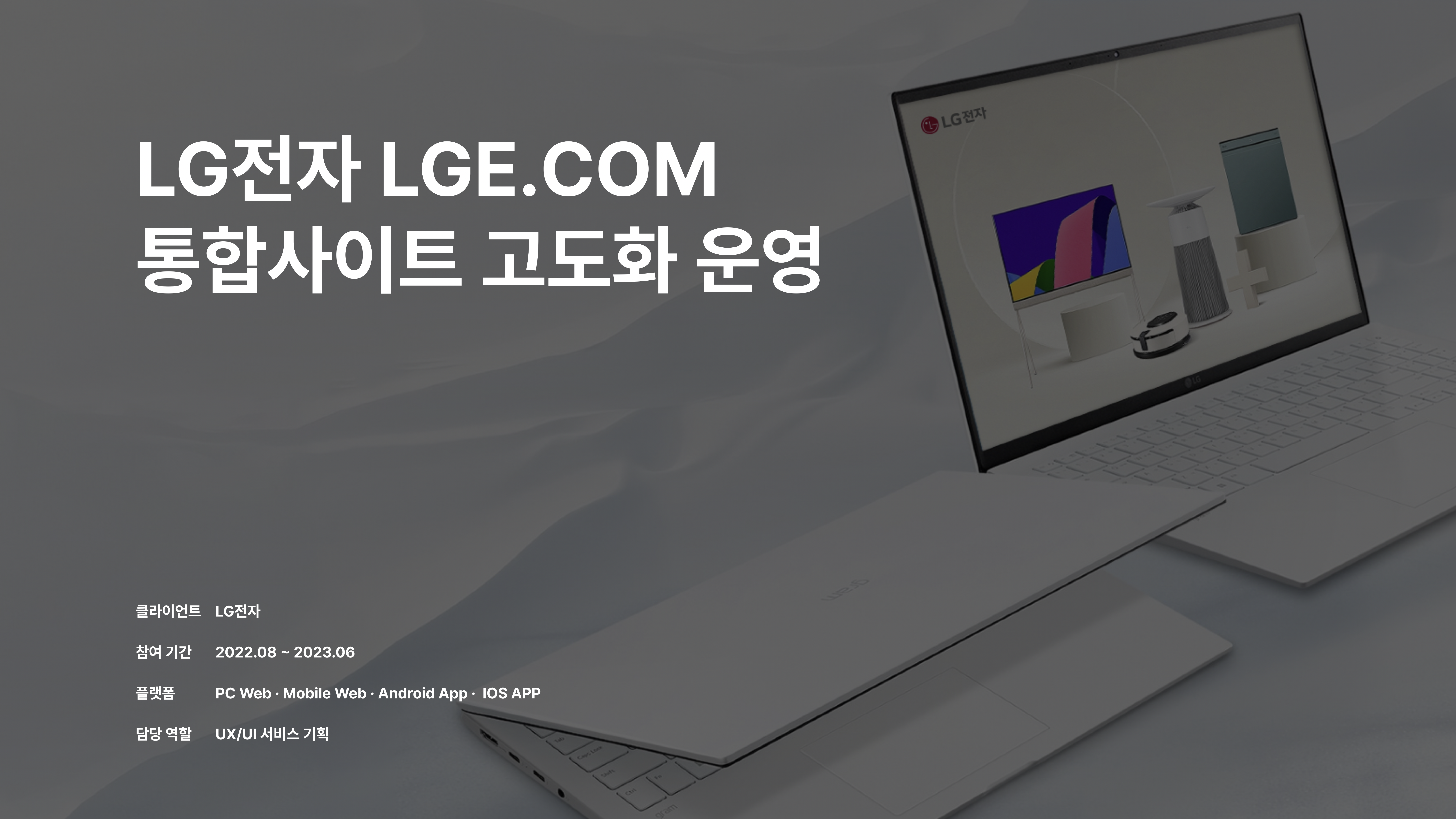 LG전자 LGE.COM 통합사이트 고도화 운영 포트폴리오 1페이지